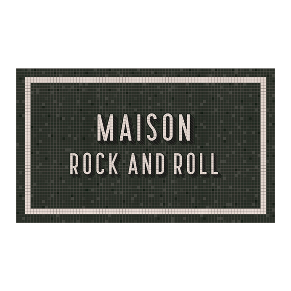 Tapis vinyle podevache mosaïque kaki Maison rock and roll