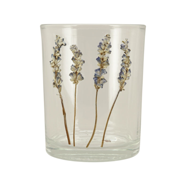 Photophore en verre fleurs séchées