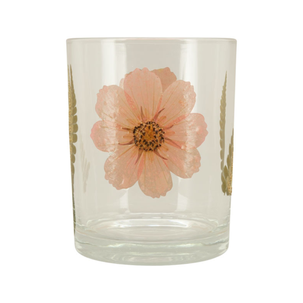 Photophore en verre fleurs séchées