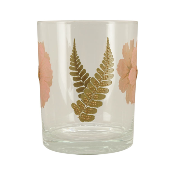 Photophore en verre fleurs séchées