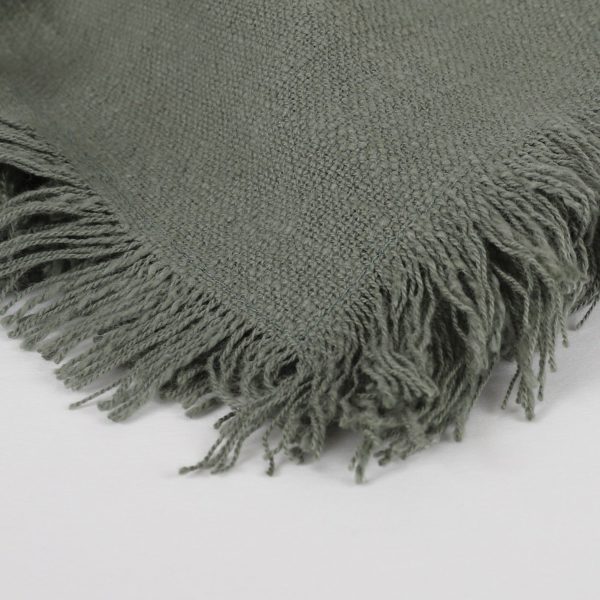 Set de 4 serviettes de table en coton vert
