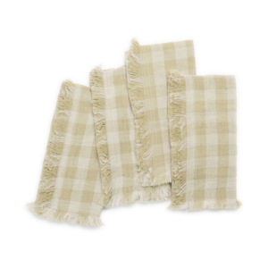 Set de 4 serviettes de table en coton - Carreaux