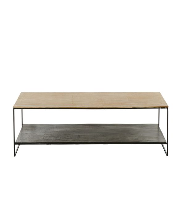 Table basse Baptiste en métal doré et noir