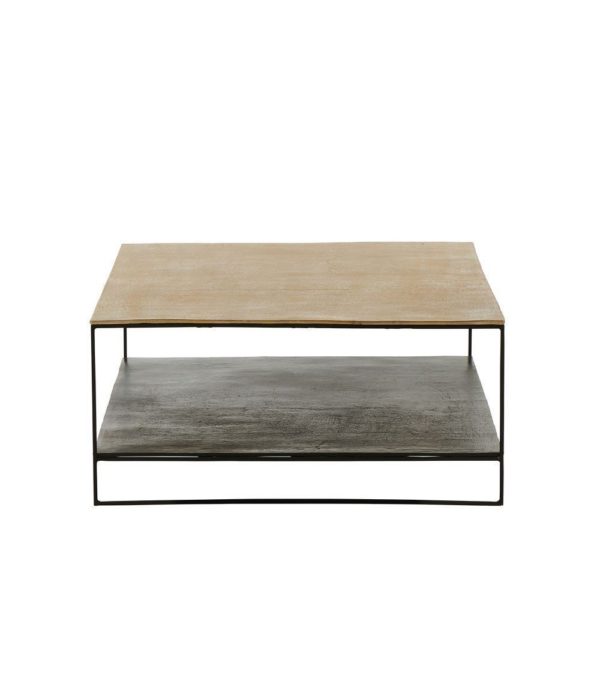 Table basse Baptiste en métal doré et noir