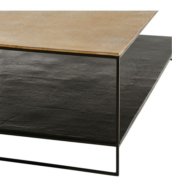 Table basse Baptiste en métal doré et noir