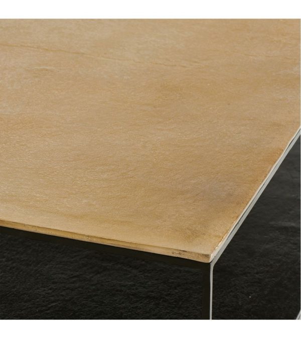 Table basse Baptiste en métal doré et noir