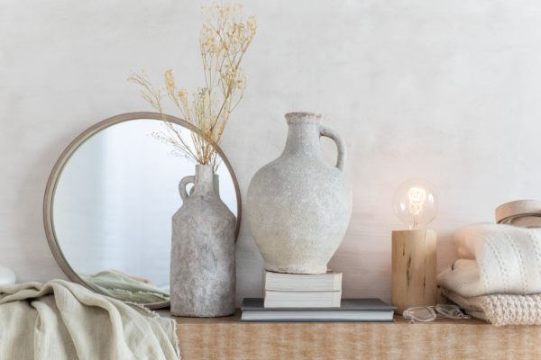 Vase en céramique effet béton gris