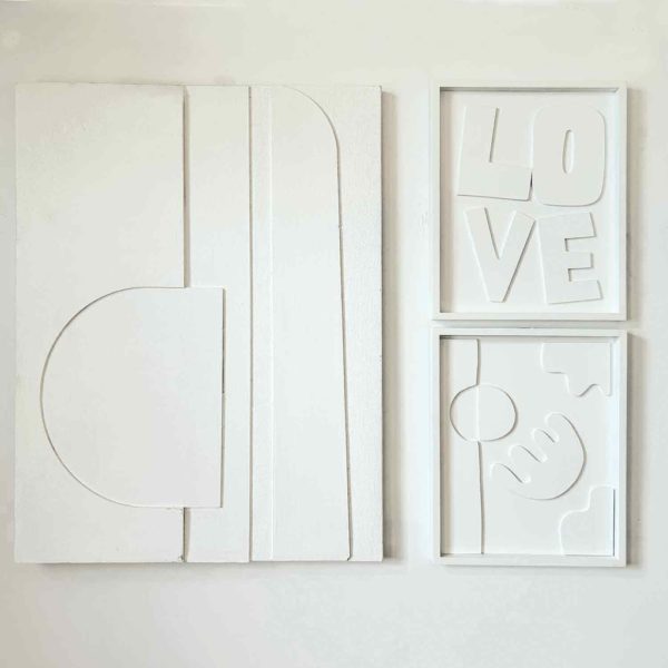 Tableau 3D love blanc