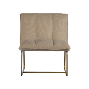 Fauteuil velours cotelé beige