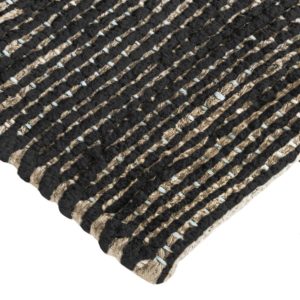 Tapis en jute et coton chenille noir