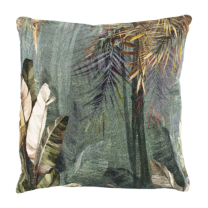 Coussin en velours 45x45 jungle tropicale