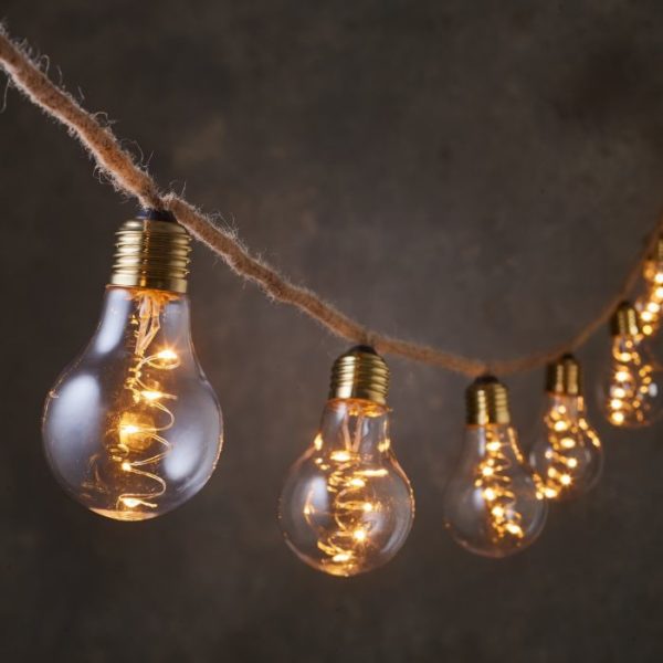 Guirlande lumineuse jute et ampoules LED