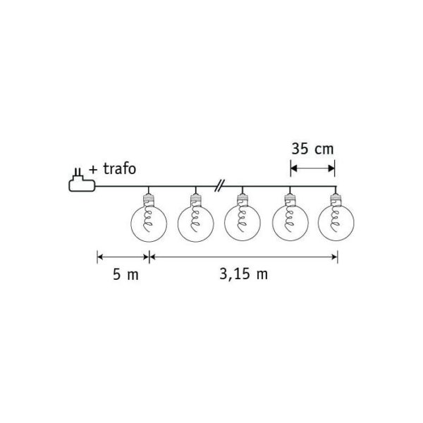 Guirlande lumineuse jute et ampoules LED