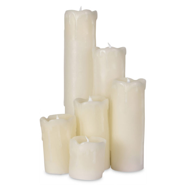 Lot de 6 bougies pilliers à LED