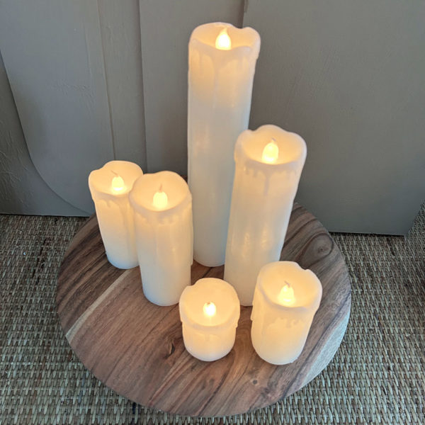 Lot de 6 bougies pilliers à LED