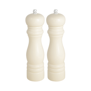 Duo salière et poivrière en bois blanc crème