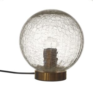 Lampe à poser boule en verre ciselé