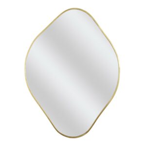 Miroir asymétrique contour métal doré