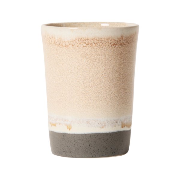 Mug en céramique beige et gris