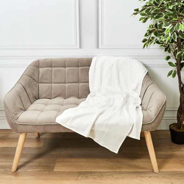 Plaid en gaze de coton 120x150cm blanc