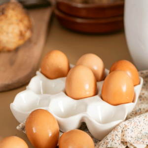 Support à oeufs en céramique blanc