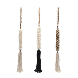 Suspension embrasses en coquillages et coton