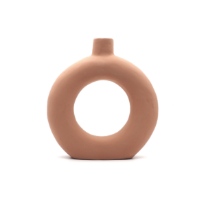 Vase donut en terre cuite terracotta