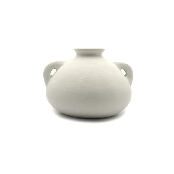 Vase en terre cuite blanc mat