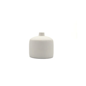 Vase en terre cuite blanc mat