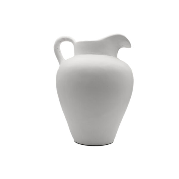 Vase pichet en terre cuite blanc mat