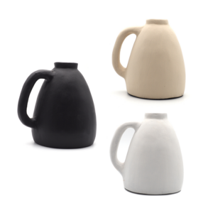 Vases en terre cuite pichet noir blanc et beige