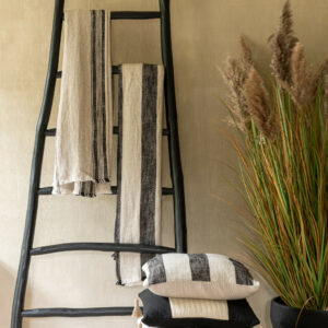 Coussins en lin beige noir