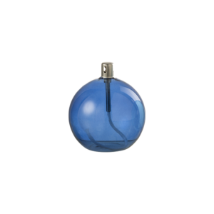 Lampe à huile en verre bleu foncé boule petit modèle