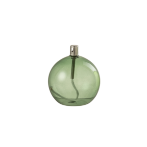 Lampe à huile en verre vert foncé boule petit modèle