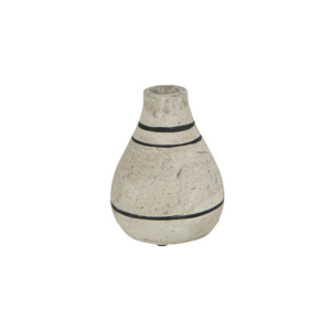 Vase en terre cuite beige lignes noires