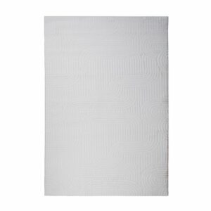 Tapis extra doux blanc motifs arc de cercle