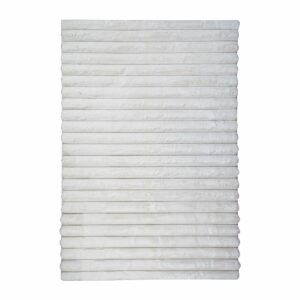 Tapis extra-doux blanc motif lignes