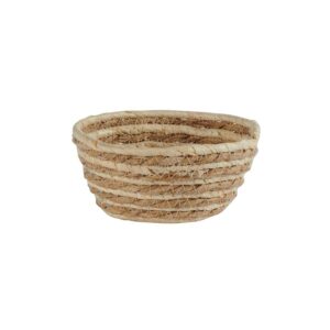 panière en jonc de mer blanc et naturel
