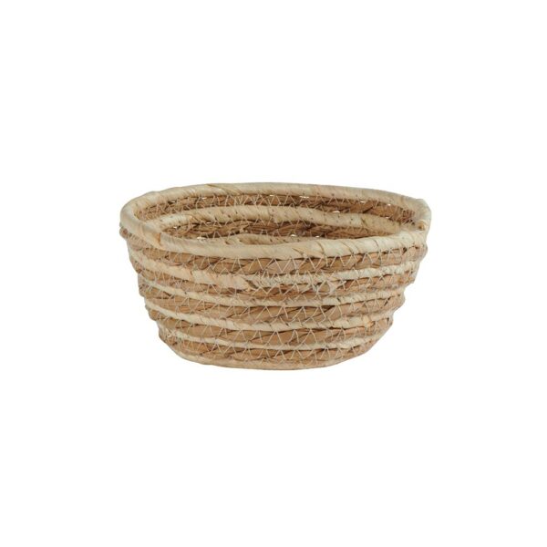 panière en jonc de mer blanc et naturel