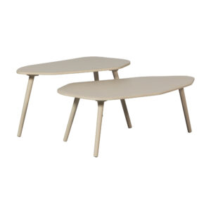 table basse en bois laqué beige
