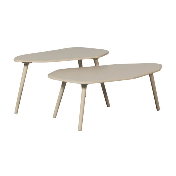 table basse en bois laqué beige