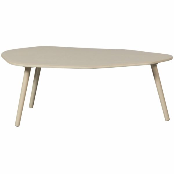 table basse en bois laqué beige