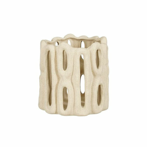 photophore en céramique beige ajouré