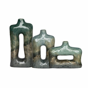 vase en céramique ajouré vert d'eau