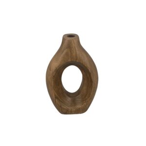 vase en bois ajouré coloris noyer