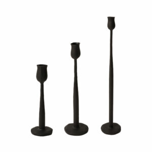 bougeoir en fer forgé noir trois tailles