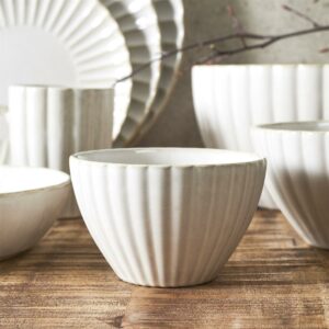 coupelle en céramique strié blanc crème