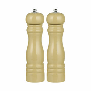duo salière/poivrière en bois laqué beige