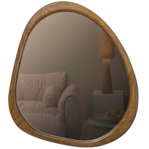 miroir en bois forme asymétrique