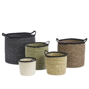 panier rond en jonc de mer divers coloris